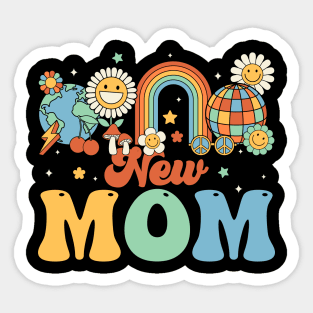 New Mom Groovy Hippie Gift For Women Mother day Sticker